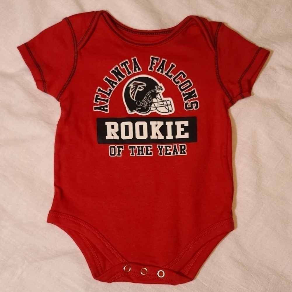 New Infant Atlanta Falcons Red One Piece, 3-6 Mths